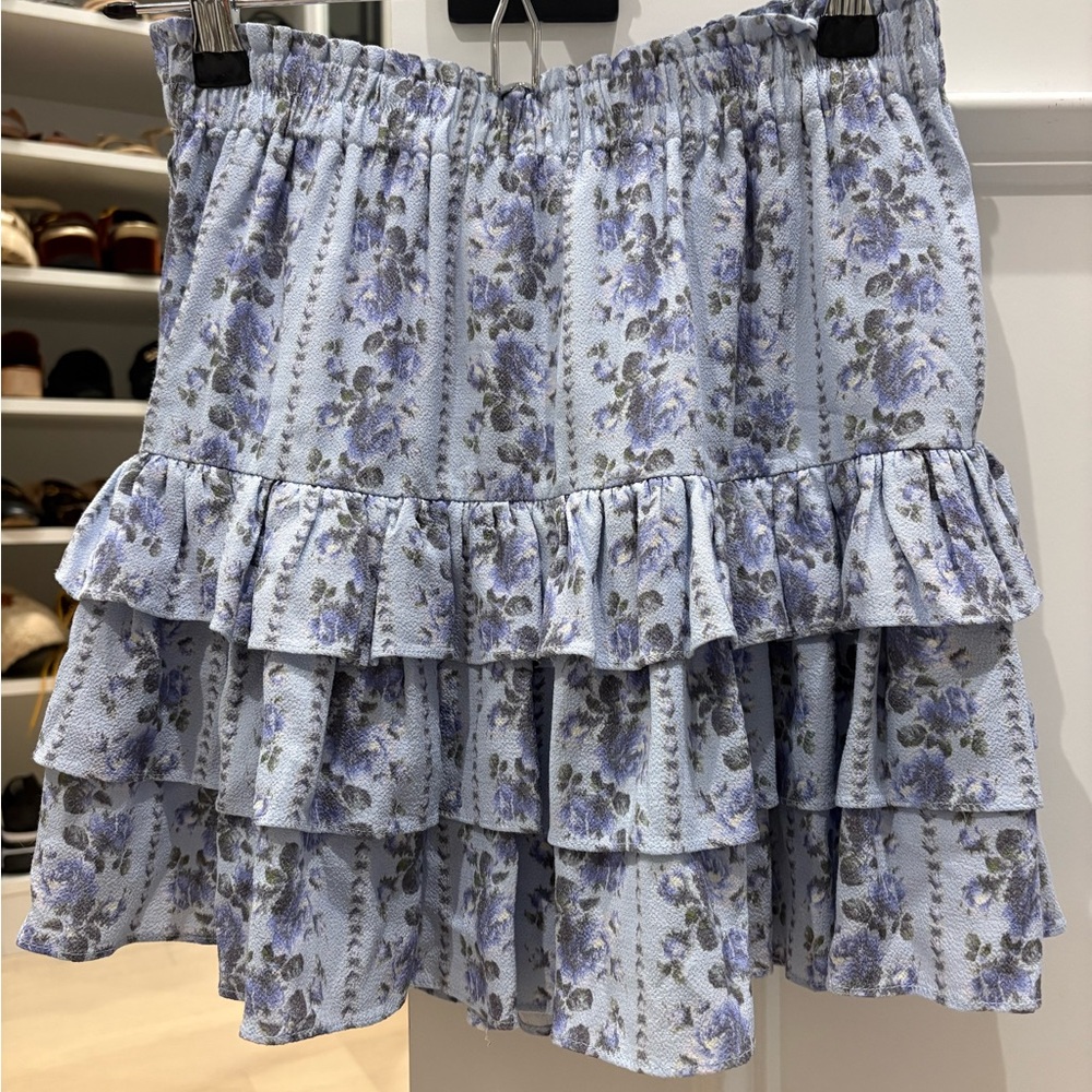 Women’s Love Shack Fancy blue floral skirt size XS